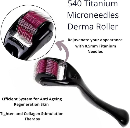 Derma Roller For Hair Growth 0.5 mm with 540 Stainless Steel Needles