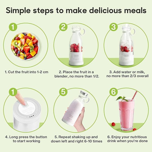 Portable Blender, USB Rechargeable Mini Juicer Blender